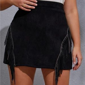 Fringe Suede Skirt